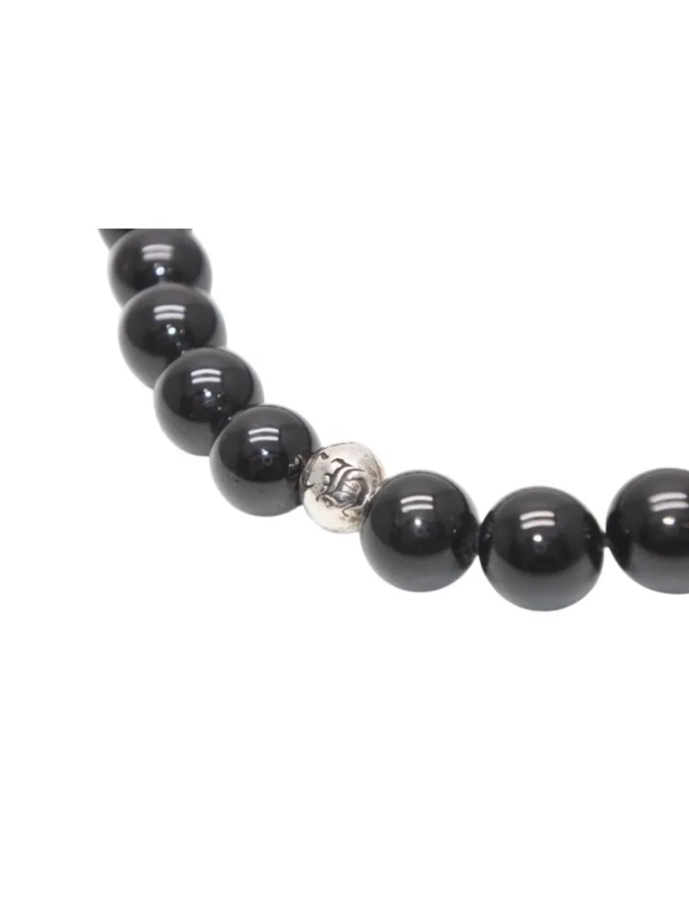 Chrome Hearts 8 Bead Bracelet Onyx 925 Sterling Silver